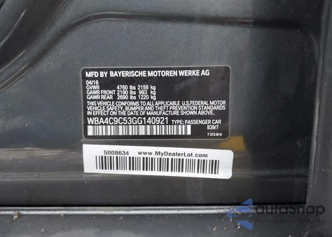 2016 BMW 428I Gran Coupe xDrive z USA, uszkodzony, nr VIN WBA4C9C53GG140921